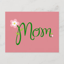 Postal rosa de mamá fresa
