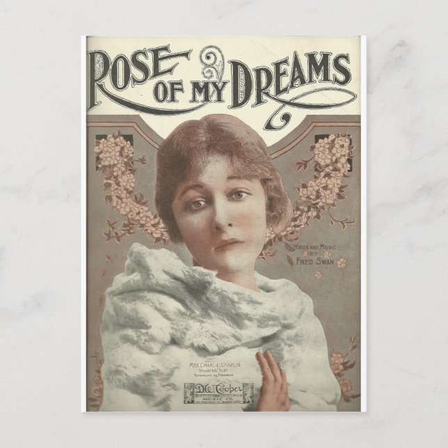 Postal rosa de mis sueños Sra. charlie chaplin (Anverso)