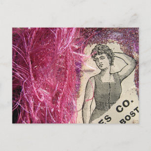 Postal Rosa de moda vintage