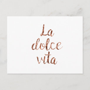 Postal Rosa de oro La Dolce Vita