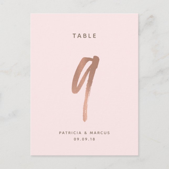 Postal Rosa de pincel moderno Boda de oro Tabla n º 9 (Anverso)