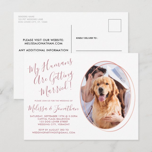 Postal Rosa de presupuesto Personalizado de oro Mascota d (Anverso / Reverso)
