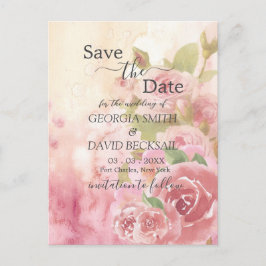 Postal Rosa de Rubor Botanical Save the Date