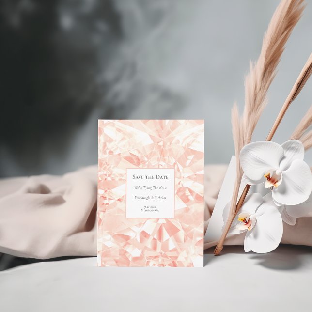 Postal Rosa de Rubor Gemstone Guardar la fecha (Subido por el creador)