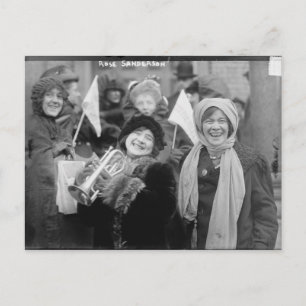 Postal Rosa de Suffragistas Sanderman y Elizabeth Freeman