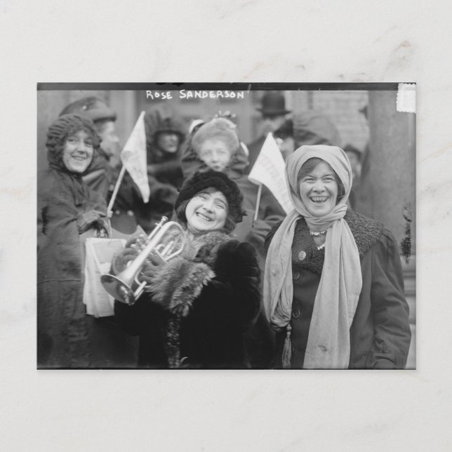 Postal Rosa de Suffragistas Sanderman y Elizabeth Freeman (Anverso)