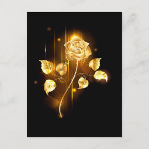 Postal Rosa dorada ( rosa de oro )