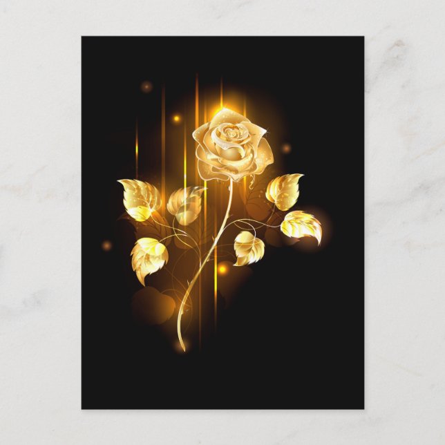 Postal Rosa dorada ( rosa de oro ) (Anverso)