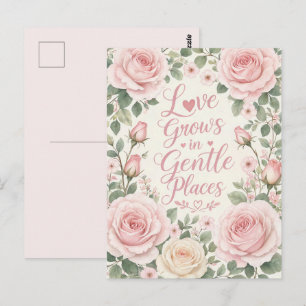 Postal Rosa : El amor crece en lugares suaves