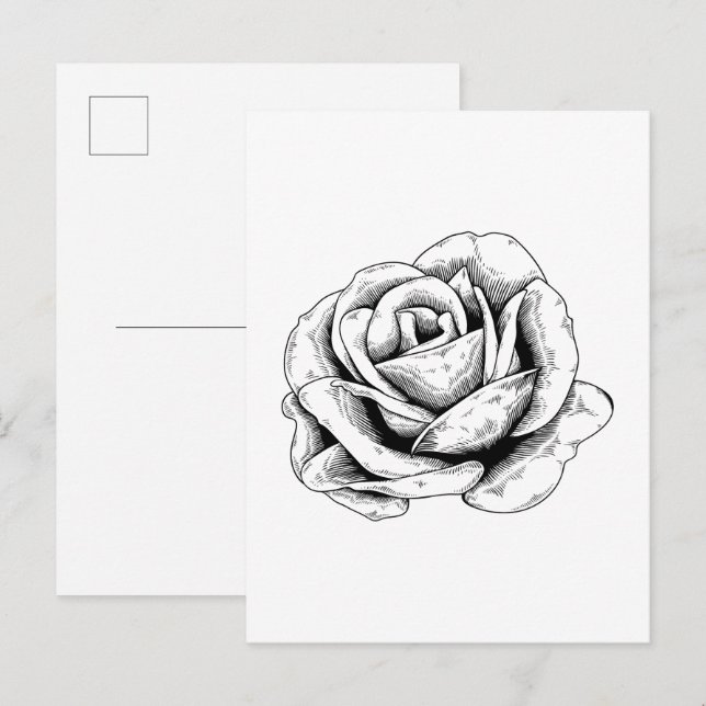 Postal Rosa en blanco y negro (Anverso / Reverso)