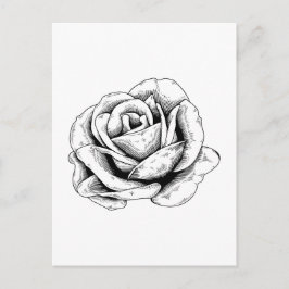 Postal Rosa en blanco y negro