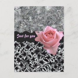 Postal Rosa en blanco y negro