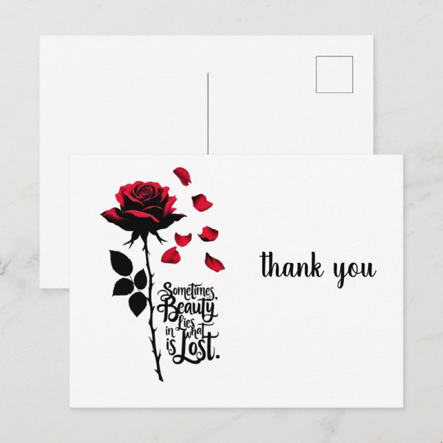 Postal rosa en caída (Anverso / Reverso)