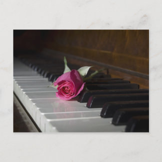 Postal Rosa en piano