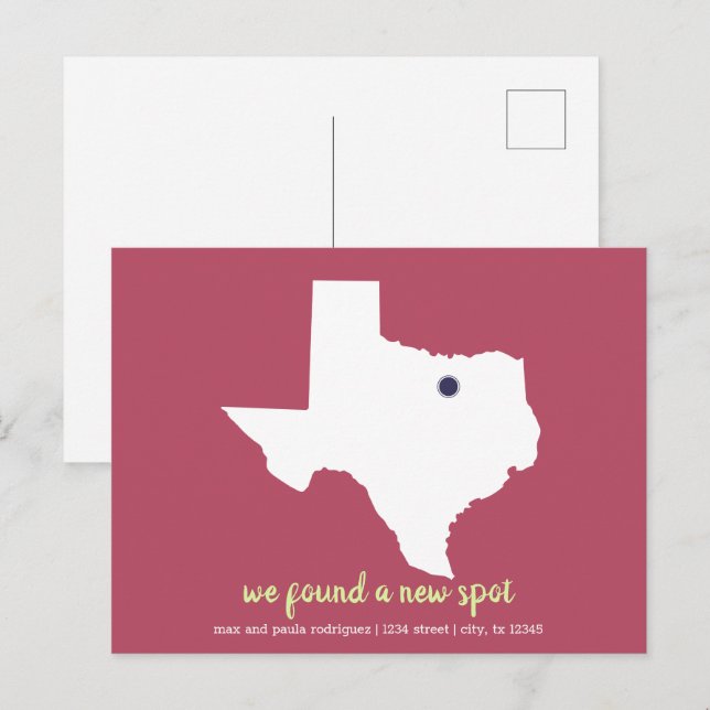 Postal Rosa encontramos un nuevo lugar - Anuncio en movim (Anverso / Reverso)