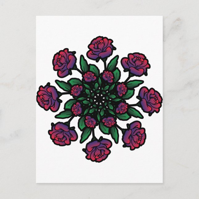 Postal Rosa espiral (Anverso)