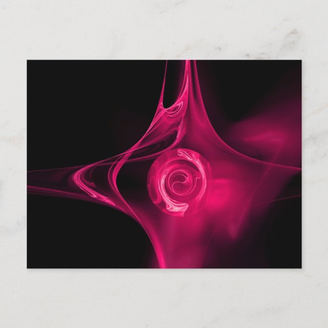 Postal Rosa FRACTAL, fucsia rosa (Anverso)