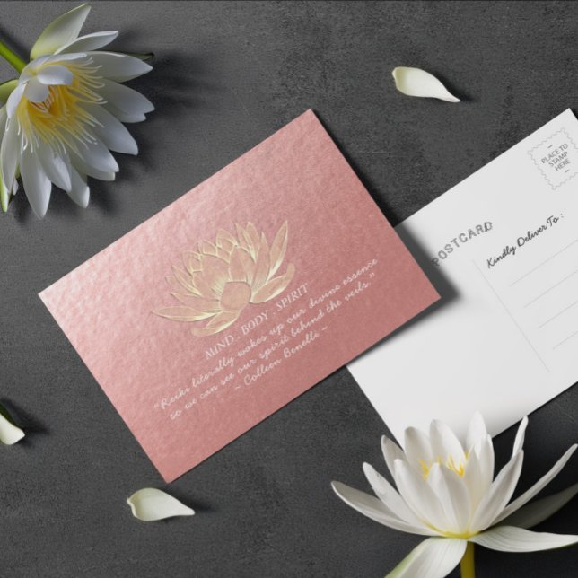 Postal Rosa Gold Lotus Yoga Meditation Instructor Cita (Subido por el creador)