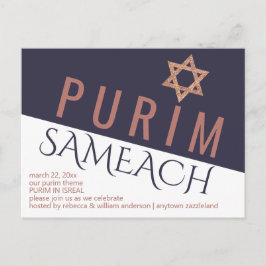 Postal Rosa Gold Magen David Star Festividad de Purim Mod