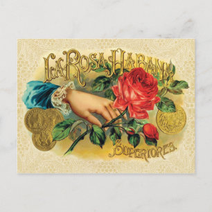 Postal Rosa Habana Vintage Cigar Label