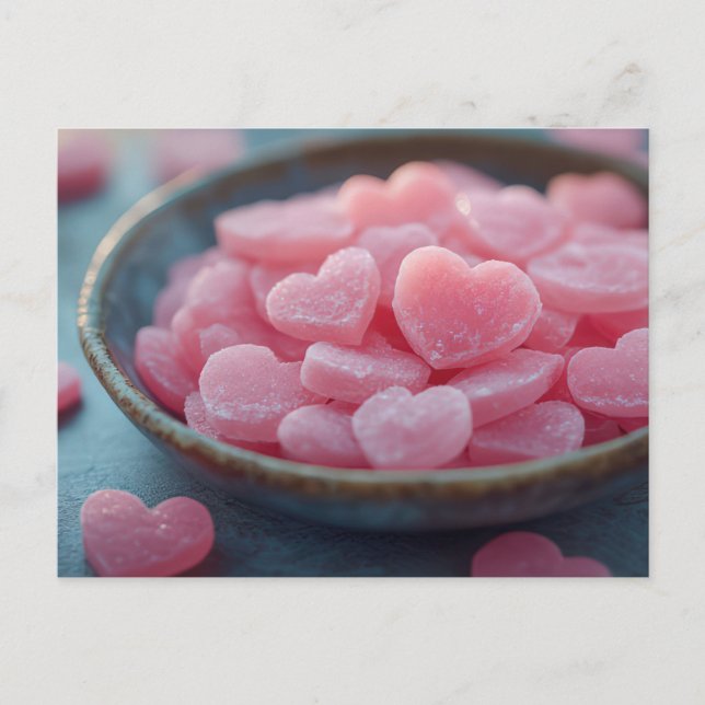 Postal Rosa Herzen aus Zucker Valentinstag (Anverso)