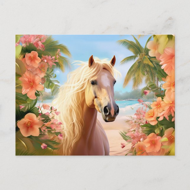 Postal rosa Hibiscus Beach Palomino Horario (Anverso)