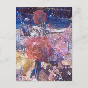 Postal rosa jardín medianoche A.I. Poster fotográfico mej