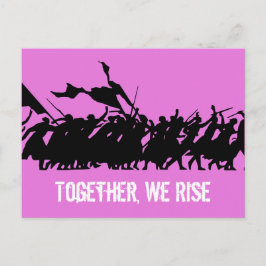 Postal rosa "Juntos, nos levantamos"