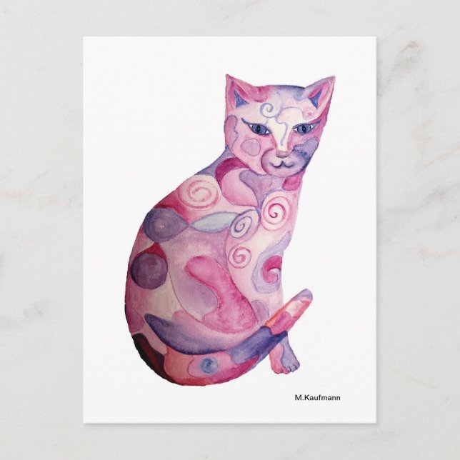 Postal Rosa Katze (Anverso)