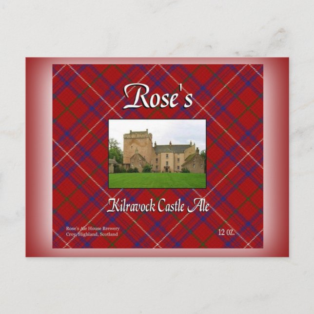Postal Rosa Kilravock Castle Ale (Anverso)