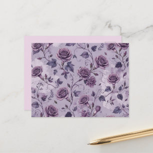 Postal Rosa Lavanda Polvorienta Tonos Soñadores Florales 