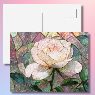 Postal Rosa Luminosa Rubor Vidrio Falso Teñido Pastel