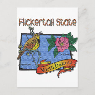 Postal Rosa Meadowlark del estado de Flickertail de Dakot