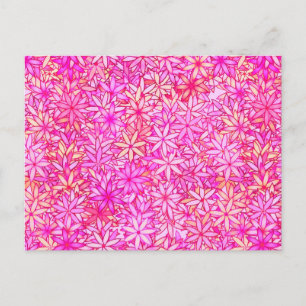 Postal rosa, melocotón, orquídea y flores de coral