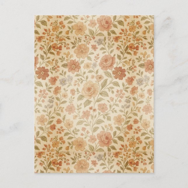 Postal Rosa Melocotón Vintage (Anverso)