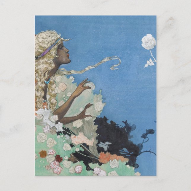 Postal Rosa Negra viendo una belleza de Anderson (Anverso)