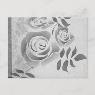 Postal Rosa negra y blanca