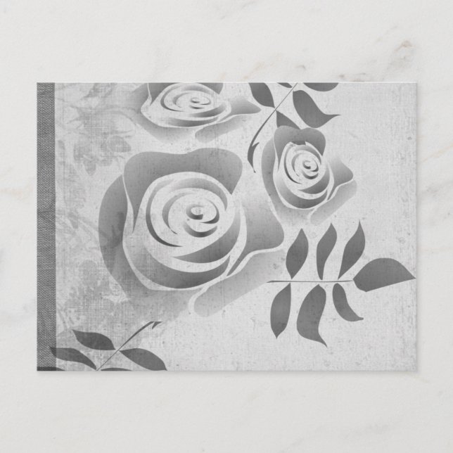 Postal Rosa negra y blanca (Anverso)