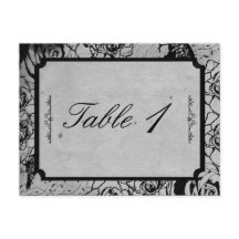 Rosa negro Boda de cuadro gótico número de tabla