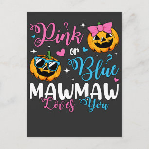 Postal Rosa o Azul Mawmaw Te Ama Calabaza Bebe