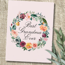 Postal Rosa otoño flor flor flor flor flor Wreath mejor a