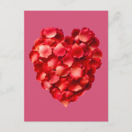 Postal Rosa Petal Heart
