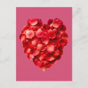 Postal Rosa Petal Heart