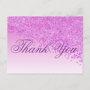 Postal Rosa Purpurina Pink Shades Gracias