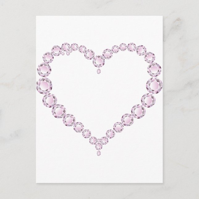 Postal Rosa Quartz Gem Heart (Anverso)