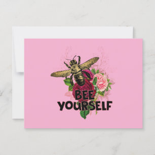 Postal Rosa radiante y la abeja suavizada, súbete a ti mi