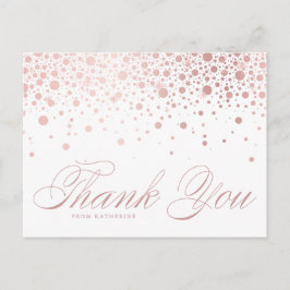 Postal Rosa Relieve metalizado dorado Confetti Dots Graci