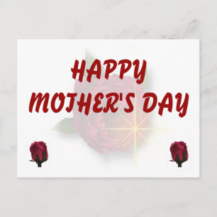 Postal Rosa roja del Día de la Madre Feliz