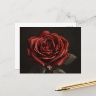Postal Rosa Roja en Black Valentine