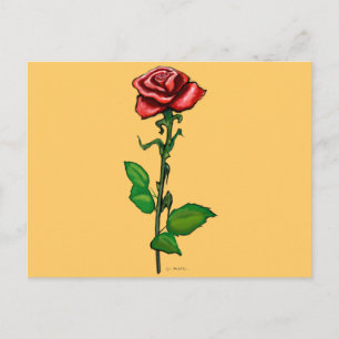 Postal Rosa roja única